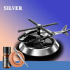 Silver & Red Car aroma diffuser Air freshener Perfume Solar power | Car dashboard Helicopter shape decoration With refill perfume
